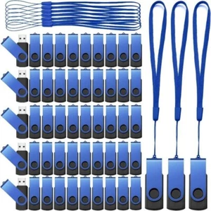 50-Pack USB 2.0 Flash Drives (2GB) Portable USB Thumb Drives with Lanyards -Blue - Afbeelding 1 van 6