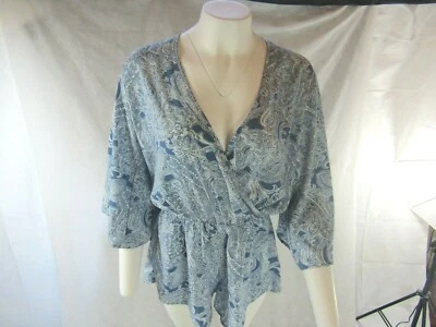 ELAN Mono Mameluco Océano Paisley Estampado Sobrepelliz Envoltura Encubrimiento Talla M Foto 1 de 4