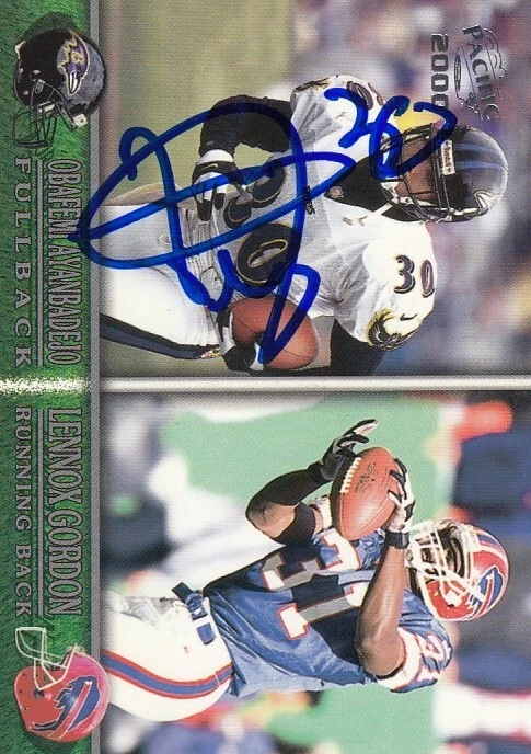 Vikings Ravens Obafemi Ayanbadejo 2000 Pacific Signed Autograph Auto IP Card - Image 1 of 1