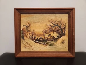 Marie Neth Signed Original Painting Oil On Canvas Board Antique Framed 20"×16" - Picture 1 of 24
