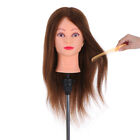 New 24" Dark Brown 100% Real Human Hair Hairdressing Training Head Dummy W8N3