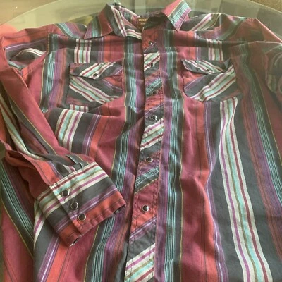 Camisa Occidental Rustler X-Long Tails Negra Perla A Presión Talla 18 34 35 Foto 1 de 4