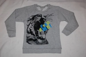 Boys Sweatshirt TIGER #FEED ME Gray XS 4-5 S 6-7 M 8 L 10-12 XL 14-16 XXL 18 - Picture 1 of 1