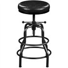 Industrial Swivel Leather Bar Stools Rustic Counter-Height Metal Bar Stools
