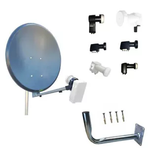 60cm Zone 2 Solid Round Satellite Dish kit LNB LMB Bracket Twin Quad Quattro one - Picture 1 of 29