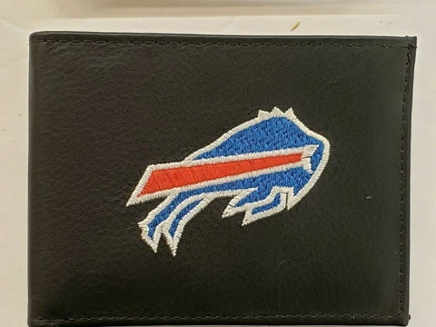 NFL Buffalo Bills Bill Fold Leather Wallet, New (Embroidered Logo) Cover