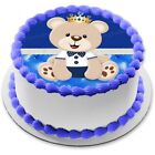 Prince Bear edible cake image muffin party decoration gift birthday blue boy new