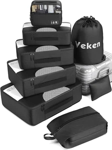 8 Set of Various Colored Packing Cubes for Suitcases in 4 Sizes(Extra Large, Lar - Picture 1 of 12
