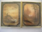 **TWO GOLD FRAMED ORIENTAL WHITE CRANE PICTURES SIZE 20cm x 25cm VERY GOOD**