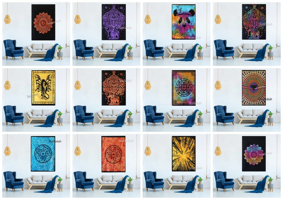 Indian Wall Hanging Poster Decor Yoga Mat Tapestry Mandala Table Cover Cotton - Image 1 of 1
