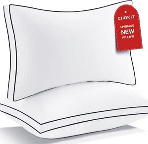 Premium Pillows Queen Size Set of 2, Fluffy and Supportive 7D Down Alternative - Picture 1 of 8
