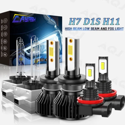 For Audi A3 2007-2008 6x 6000K LED HID Headlight High/Low +Fog light Bulbs Kit Foto 1 de 4