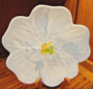 'Nicole Miller' Heavy Melamine~Blue Floral-Shape Serving Platter 14" Dining 826 - Picture 1 of 3