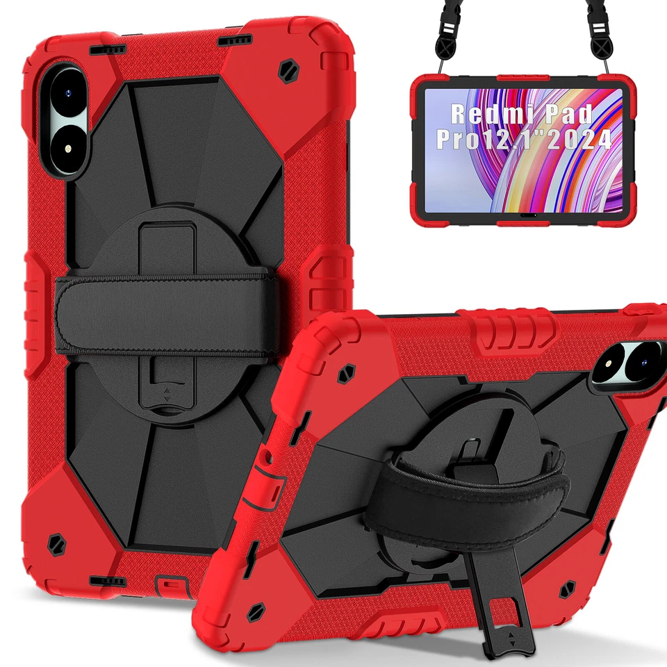 For Redmi Pad Pro 12.1" Tablet Case with Kickstand/Hand Strap/Rotating Stand - Image 1 of 1