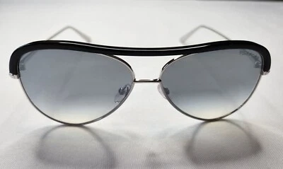 GAFAS DE SOL TOM FORD SABINE-02 TF606 18B PLATEADAS NEGRAS con LENTES ESPEJADAS PLATEADAS ITALIA Foto 1 de 4