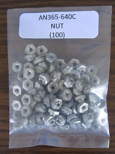 AN365-640C Hex Nut 6-40 Self-Locking Steel - Lot of 100  - Picture 1 of 4