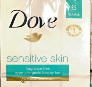 Dove Beauty Bar Sensitive Skin More Moisturizing Than Bar Soap 3.75 oz, 18 Bars - Picture 1 of 4