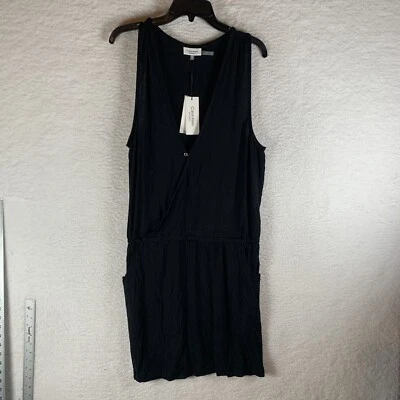 Calvin Klein Natación Encubrimiento Para Mujer L/XL Negro Rayón Sobrepelliz Cuello Espalda Corredora 9862 Foto 1 de 4