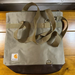 Usado Carhartt Convertible Correa Bolso Mochila Bolso de Mano Verde Cierre de Cremallera - Imagen 1 de 11