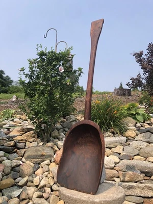 Antique Primitive Early Solid One Piece Hand Carved Grain Shovel Farm Barn Tool - Image 1 of 4