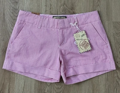Nuevo con etiquetas Pantalones Cortos Dear John Denim Para Mujer a Rayas con Puños Talla 28 Rojo Blanco Chino Preppy Foto 1 de 4