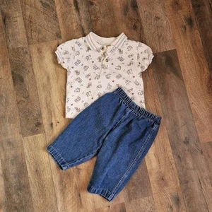 Vintage B.T. Kids polo shirt and pull-on denim lot, both size 6-9 months. - Picture 1 of 10