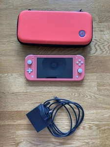 Nintendo Switch Lite 32GB Handheld Console - Coral + Charger & Case - Picture 1 of 5