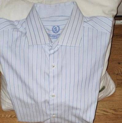 Mens New Bugatchi Uomo Striped Dress Shirt Size 17- 34/35 - Image 1 of 3