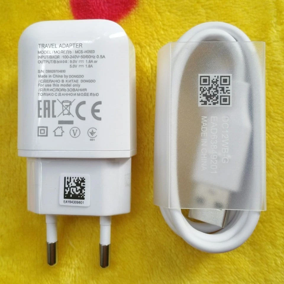Cargador de pared rápido genuino de la UE cable USB tipo C para LG G5 G6 G7 G8 V30 V40 V50 Foto 1 de 4