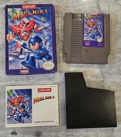 Mega Man 5 NES - CIB Authentic + Tested - CAPCOM