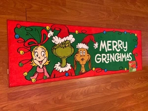 The Grinch Dr Seuss Merry Christmas Large Soft Washable Runner Rug 20” X 60”  - Picture 1 of 18