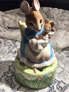 Caja de música vintage Schmid Beatrix Potter señora conejo canción de cuna - Imagen 1 de 14