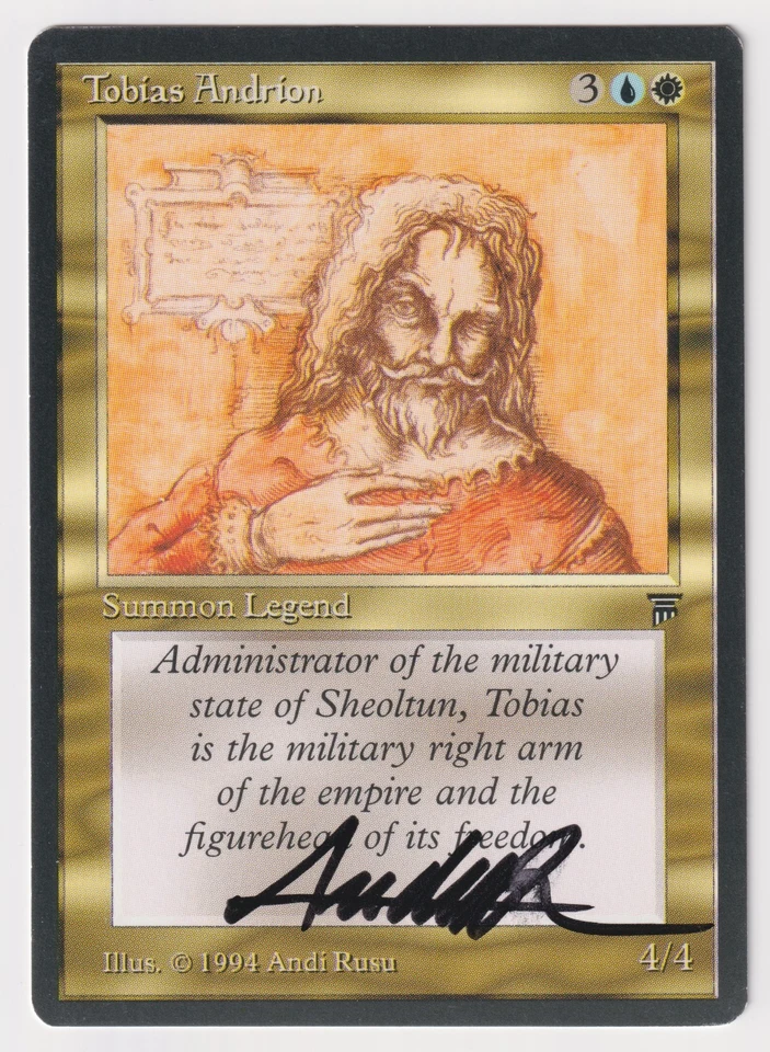 Signed Tobias Andrion Proof LP Legends Artist Andi Rusu 1994 WOTC MTG Magic AP! - Image 1 of 2