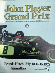 PROGRAMA GRAN PREMIO de Europa - Julio 1972 Marcas Escotilla más tarjeta de carrera - Imagen 1 de 4