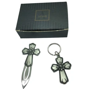 Vintage AVON lot Pewter Inspirational Bookmark Keyring set 90s Cross Christian - Picture 1 of 9
