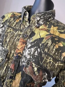 Mossy Oak Shirt Men’s Large Long Sleeve Button Down Camouflage Hunting - Picture 1 of 8