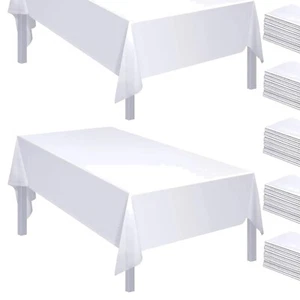 48 Pack Disposable 54 x 108 Inch Plastic Tablecloth for Events & Gatherings - Picture 1 of 8