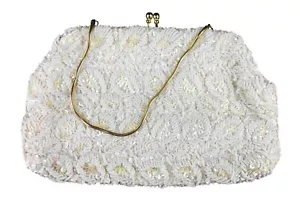 Vivant Sarne Vtg Beaded Wristlet Evening Bag Purse Italian Beads 1950s Kisslock - Picture 1 of 7