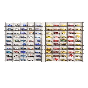 1:64 Toy Car Wall Shelf, Hotwheels Matchbox Compatible Display Case for 100 Cars - Picture 1 of 5