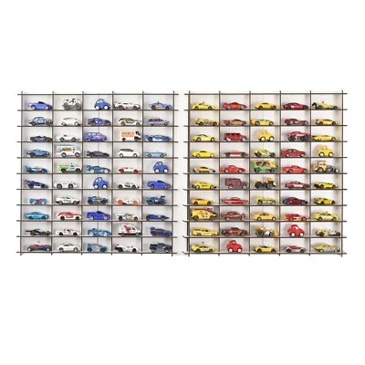 1:64 Toy Car Wall Shelf, Hotwheels Matchbox Compatible Display Case for 100 Cars - Image 1 of 4