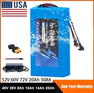 Ebike Battery 48V 36V 8Ah 10Ah 14Ah 20Ah Electric Bike Scooter Lithium Battery - Picture 1 of 56