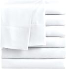 Luxus Hotel & Wohnkultur 100% Ägyptische Baumwolle 1000TC Flach Blatt Weiß Solid