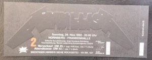 METALLICA - VINTAGE NOV 2, 1992 NURNBERG, GERMANY MINT WHOLE CONCERT TICKET - Picture 1 of 1