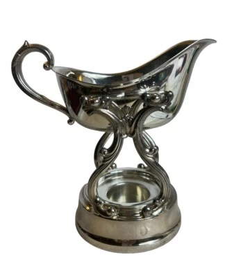 Soporte calentador barco salsa placa plateada Wm A Rogers 1083 plato de frotamiento catering de colección Foto 1 de 4