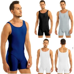 Men's Singlet Bodysuit Short Jumpsuit Body Shape Gym Fitness Sportswear Unitard - Picture 1 of 53