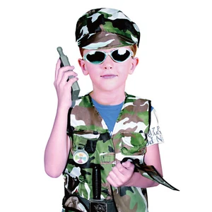 Kids Military Soldier Camouflage Costume Fancy Dress Pretend Cosplay - Picture 1 of 5