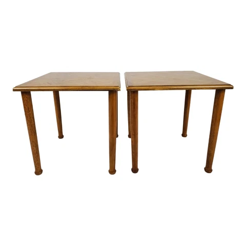 Vintage Stacking Table Nesting Snack Oak Parquet Goodwood Bohemian Mid-Century Cover