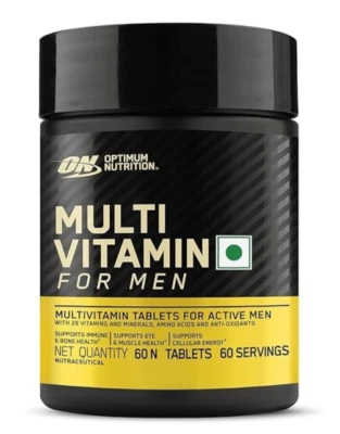 Multivitamínico masculino Optimum Nutrition, 26 vitaminas e minerais 60 comprimidos - Imagem 1 de 4