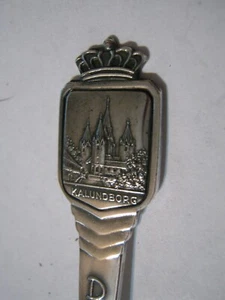 Danmark 4.25" Souvenir Spoon KALUNDBORG Vor Fru Kirke w/ Crown D.G.S. P - Picture 1 of 9