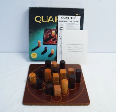 Vintage Quarto Wooden Board Game Complete Gigamic 1993 Strategy Brown Wood - Image 1 of 4